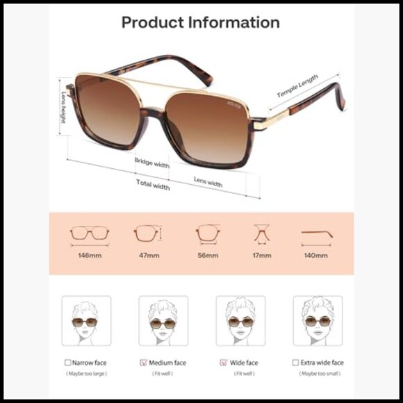 Polarized Aviator Sunglasses with UV400 Protection Plastic Metal Frame main image 4